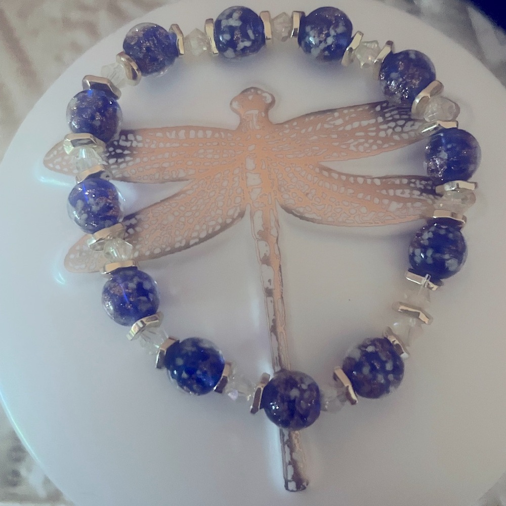 Bracelet blue gold accent